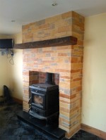 Work in progress on a fireplace  as designed by GM Hard Landscapes, Donegal