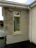 Wallcrete / decorative walling on the outside of a porch in progress - as designed by GM Hard Landscapes, Donegal