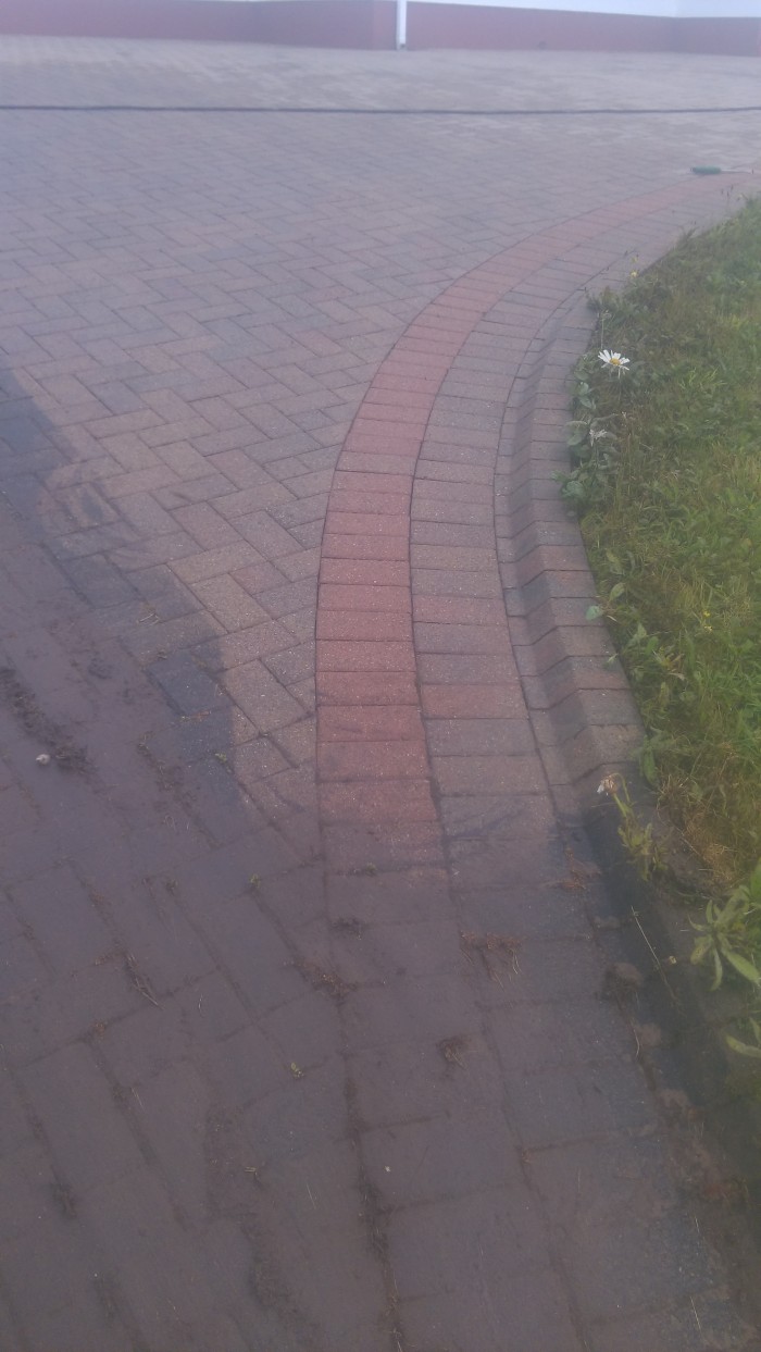Power washing of paved driveway by GM Hard Landscapes, Donegal
